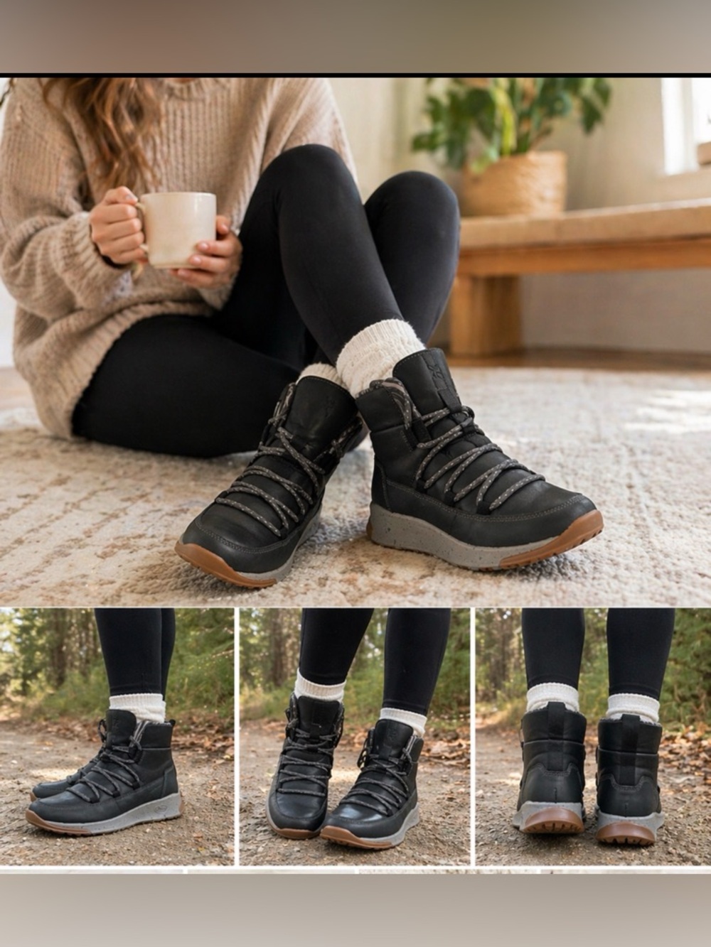Chaco Waterproof Black Lace-Up Boots – Women’s 6.5